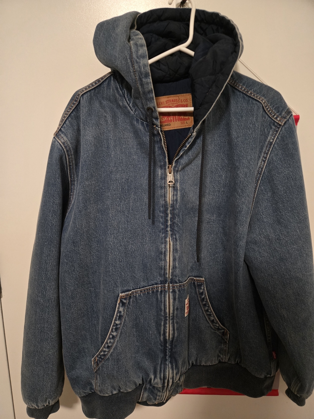 Levi's Men's Medium Washed Denim Hooded Jacket